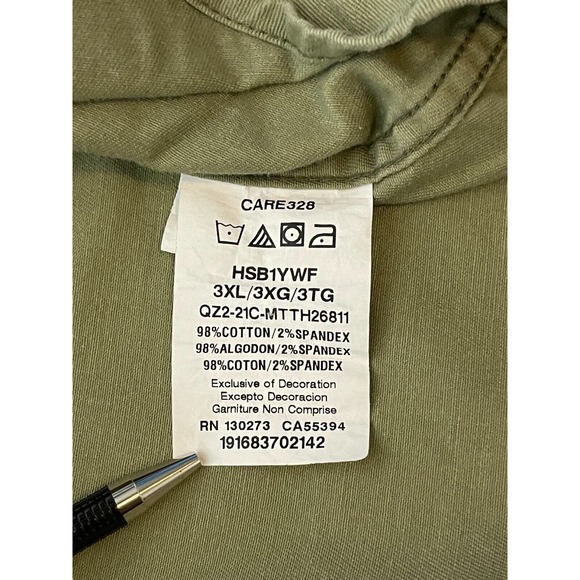 Mens Wrangler Outdoor Olive Green Button Down Short Sleeve Shirt Size 3XL - Picture 4 of 7